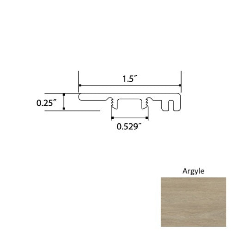 Crystal Argyle Luxury Vinyl Moulding / Trim - 94" End Cap - Mineral Enhanced Uv Coating