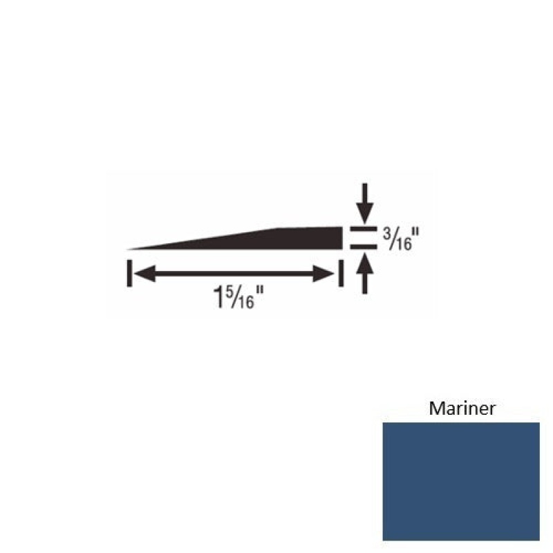 Solid 23 Mariner Rubber Reducer Strip - 1 5/16" X 9 Ft (108") X 3/16"