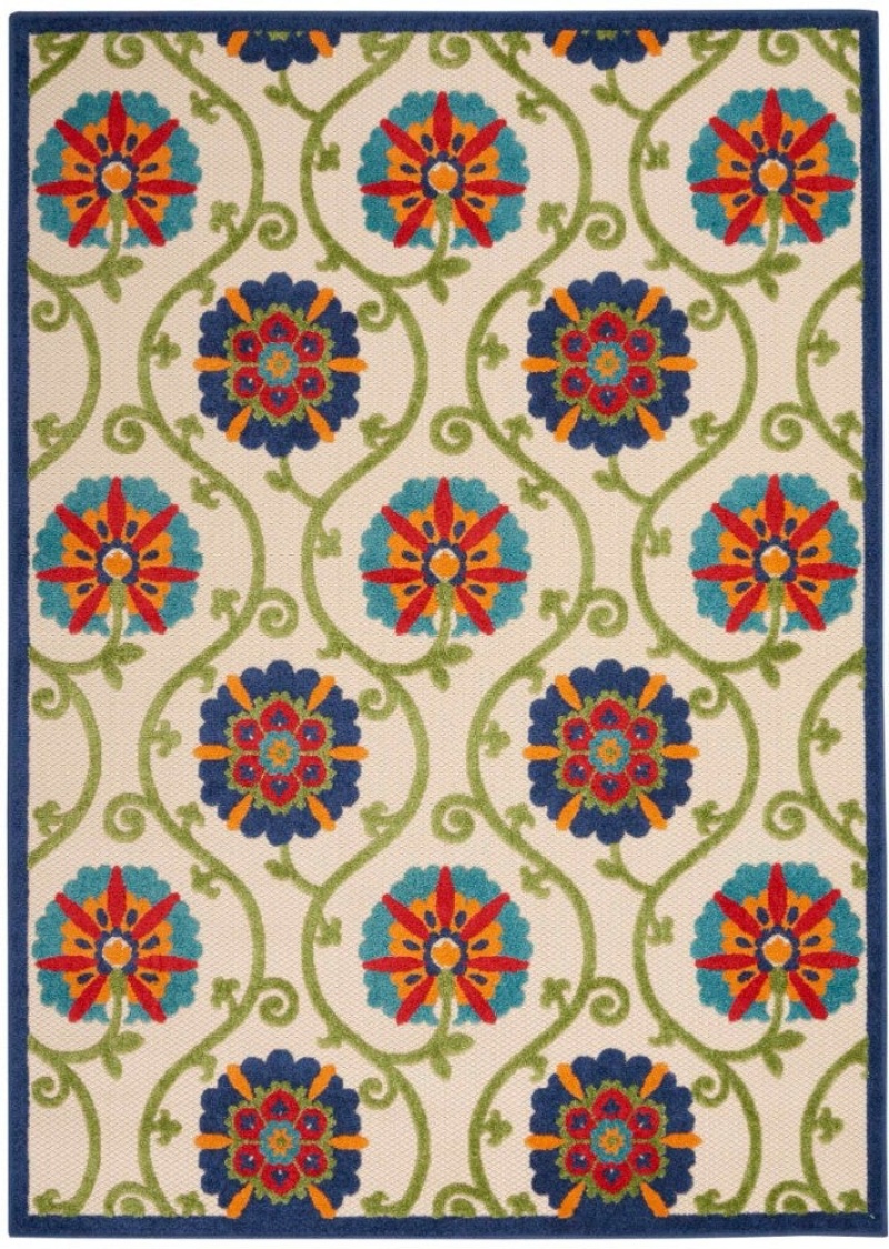 Aloha Blue Multicolor Alh19 Polypropylene & Polyester Contemporary Area Rug - 10 Ft X 13 Ft - Blue Multicolor