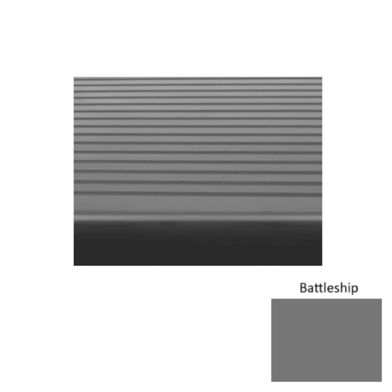 Solid 80 Battleship Light Duty Rubber Stair Tread - Ribbed