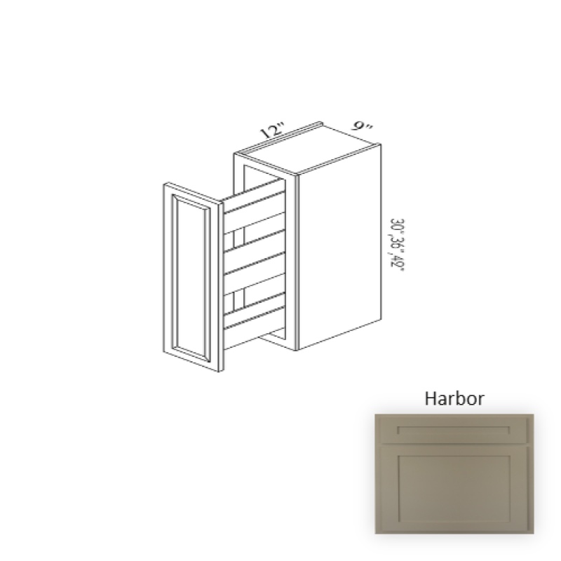 Harbor Wood Kitchen Spice Rack Pull Out Base Cabinet