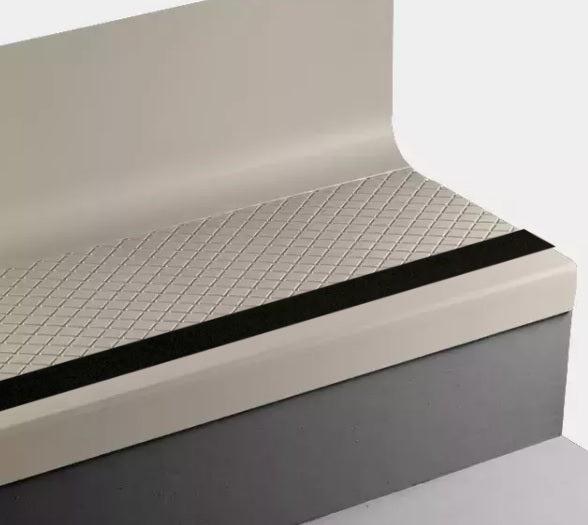 Almond Diamond Rubber Stair Tread with Riser