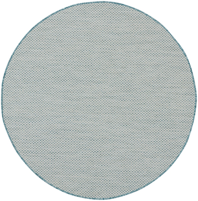 Courtyard Cou01 Ivory / Aqua Round Area Rug