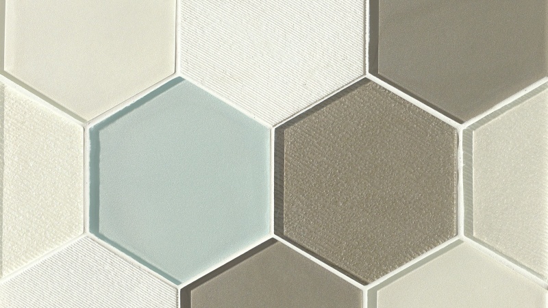 Verve Celestial Charisma Blend Glass Mosaic - Hexagon - Glossy & Matte