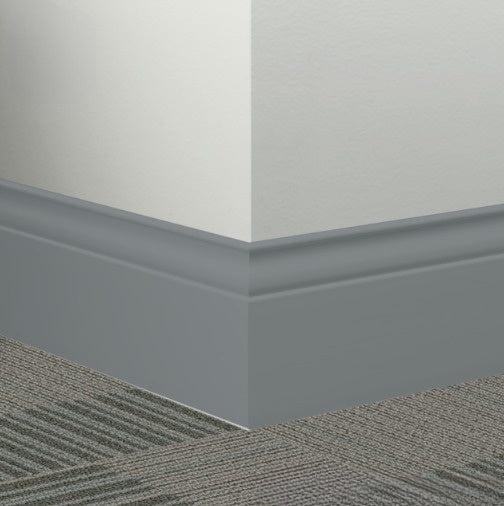 Johnsonite Storm Cloud Rubber Millwork Contoured Wall Base - 5 1/4" X 96" X 3/8" Inflection - Millwork Contoured Wall Base
