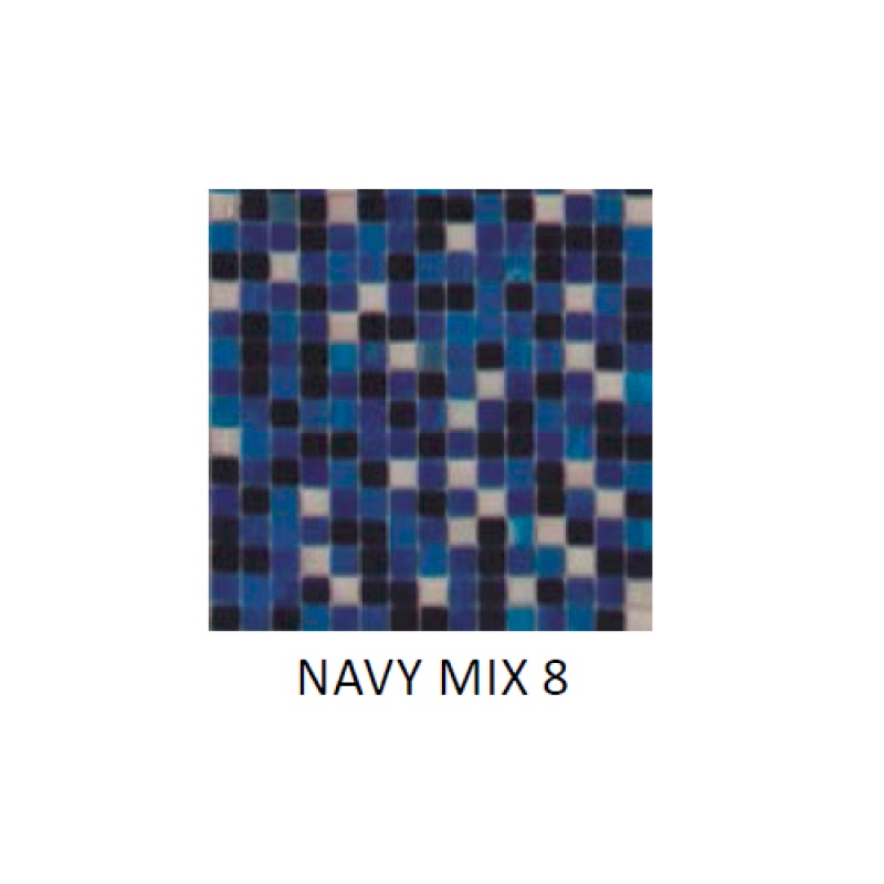 Mixes Navy Mix 8 Glass Mosaic - 0.8" X 0.8" - Glossy