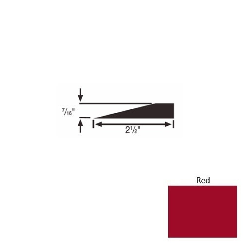 Solid 20 Red Rubber Transitional Reducer - 2 1/2" X 9 Ft (108") X 7/16"