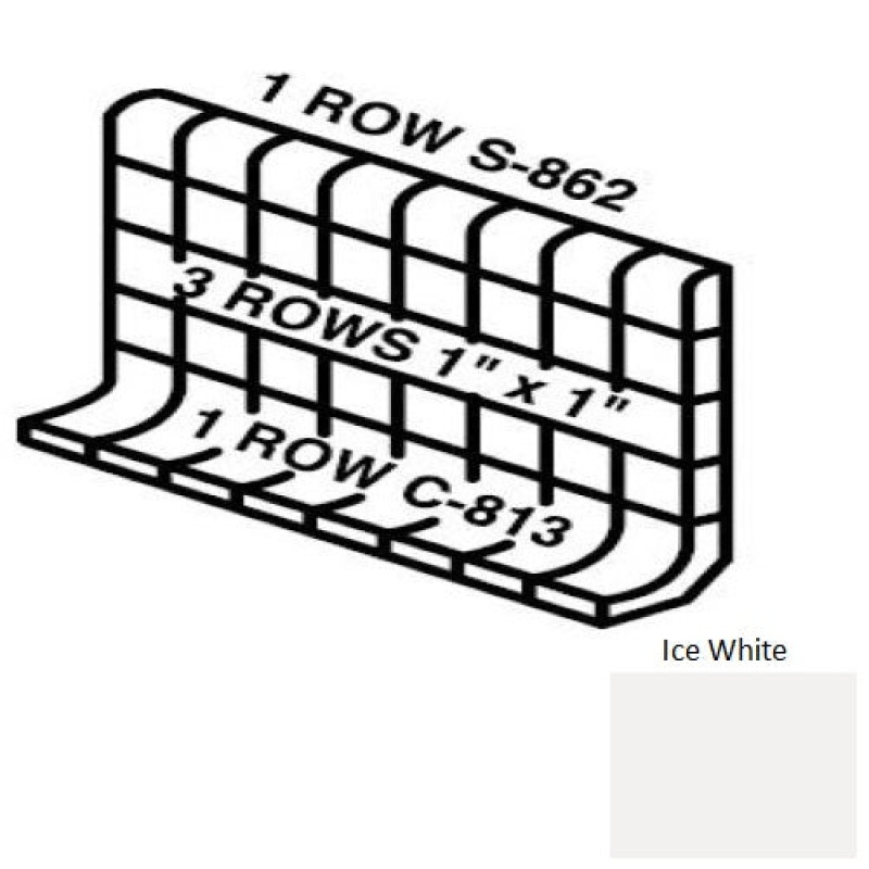 Unglazed Mosaics Ice White Porcelain Wall Trim - 5" X 12" Built Up Base (Mt5g) - Unglazed