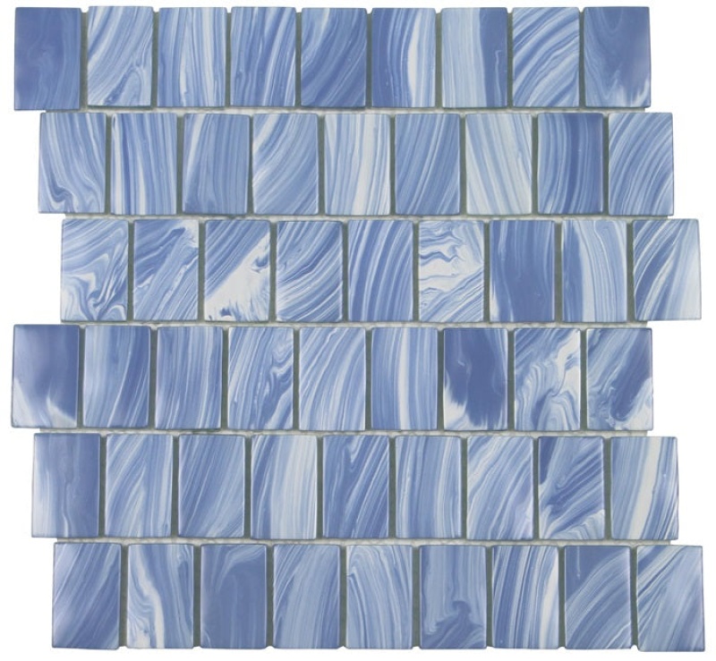 Aquatica Slip Stream Equatorial Glass Mosaic - 11.75" x 11.75"