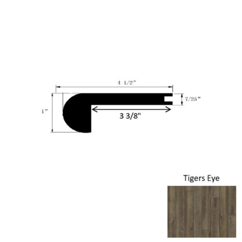 Insignia Tigers Eye Luxury Vinyl Moulding / Trim - 94" Flush Stair Nose - Rts Scratch Resistant Coating