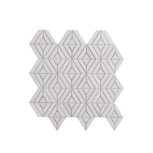 Rotunda Dolomite Marble Mosaic - Diamond - Honed & Polished