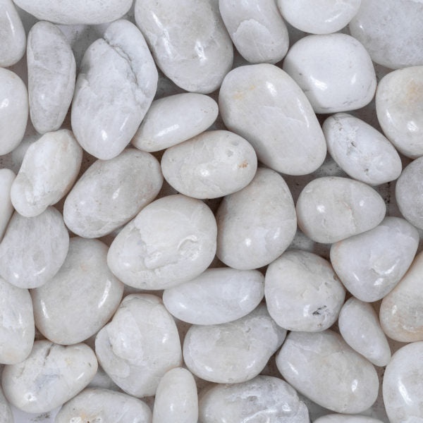 White Medium Marble Loose Pebble - Ultra Polished - Random Sizes
