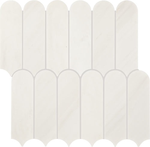 Eclessia Marble Pacifica Marble Mosaic - Elongated Fan - Polished