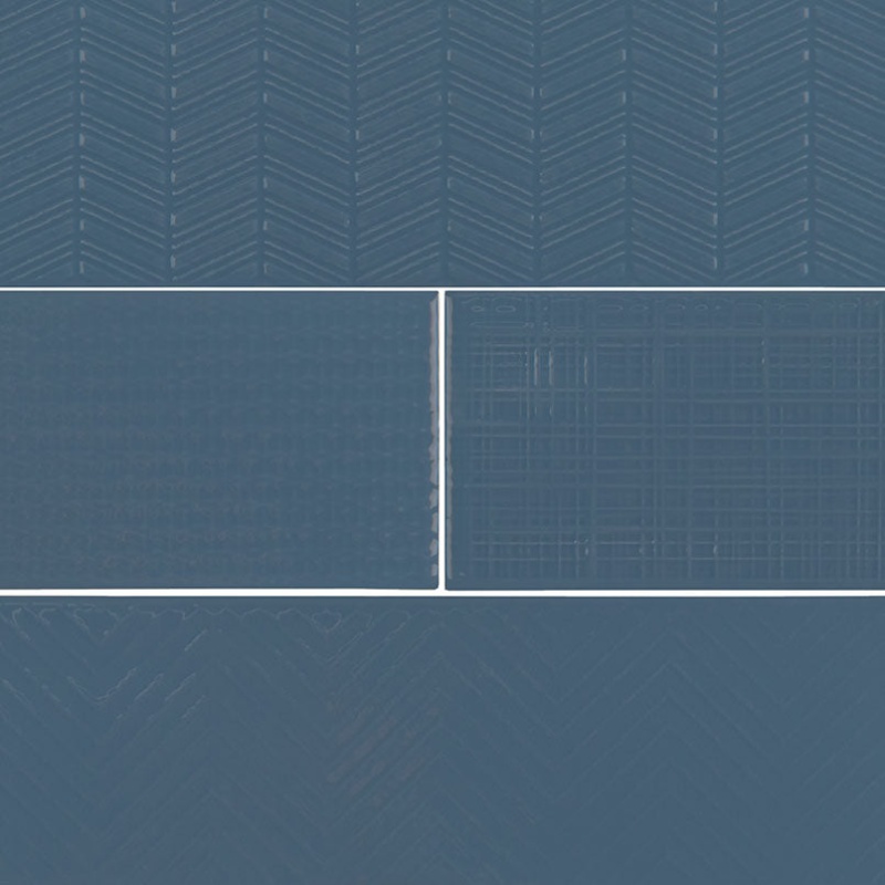 Urbano Navy Mix Ceramic Tile - Glossy - 4" X 12"