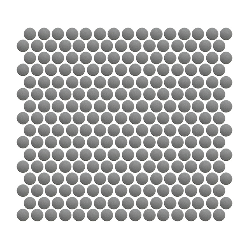 Elements Platinum Porcelain Mosaic - 1" Penny Round - Matte