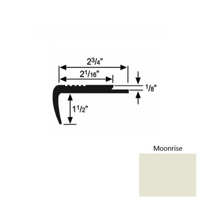 Solid 09 Moonrise Rubber Underlap Stair Nosing