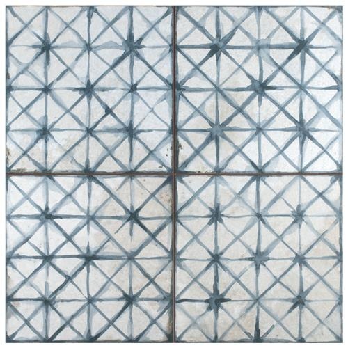 Kings Temple Blue Ceramic Tile - Matte - 17 5/8" x 17 5/8"