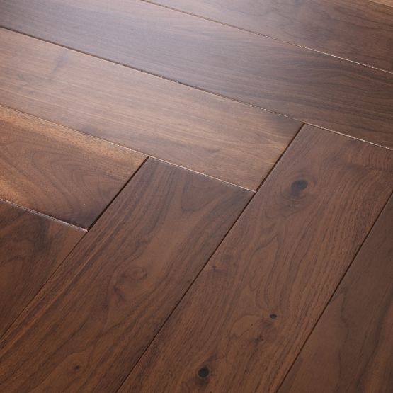Revival Walnut Herringbone Rye Engineered Hardwood Flooring - Uv Aluminum Oxide - 5" X 24"