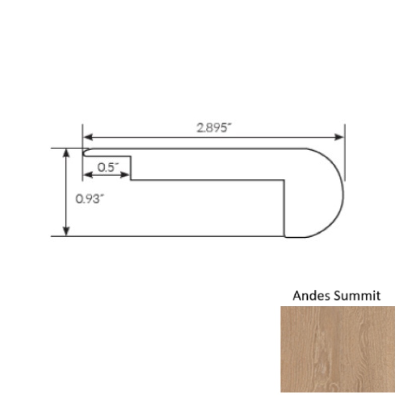 Americano Grande Andes Summit Luxury Vinyl Moulding / Trim - 94" Stair Nose - Ceramic Bead
