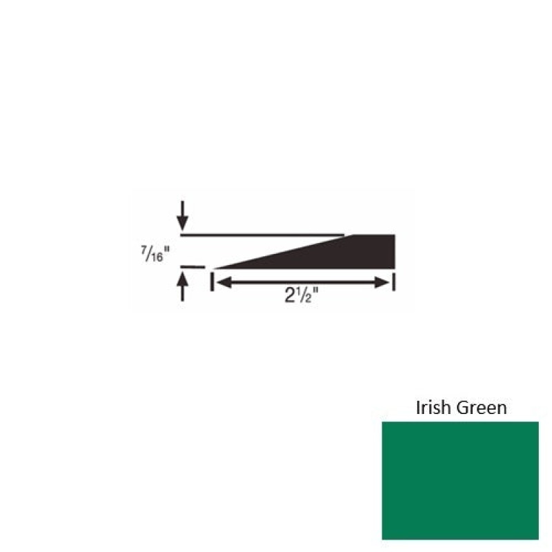 Solid 20 Irish Green Rubber Transitional Reducer - 2 1/2" X 9 Ft (108") X 7/16"