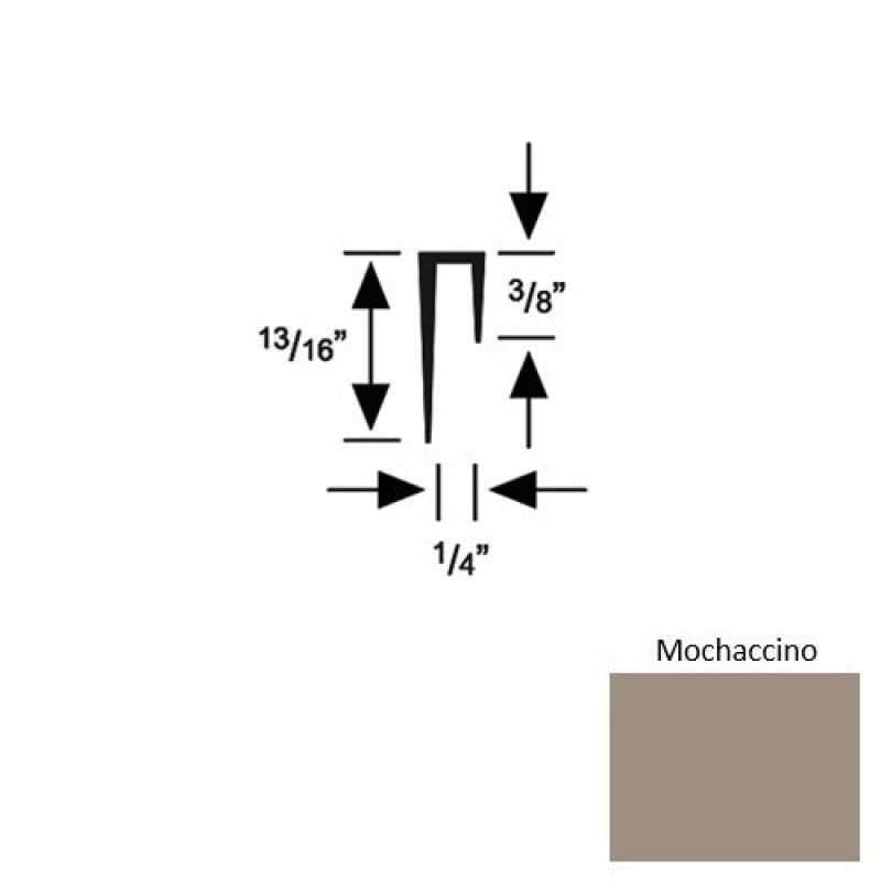 Solid 47 Mochaccino Rubber Cove Cap Square - 1/4" X 9 Ft (108")
