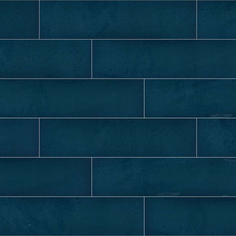 Stewart Blue Ceramic Tile - Glossy - 4" X 16"