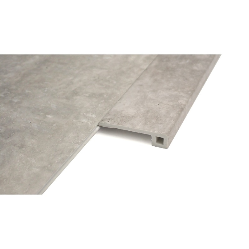 Emcore Hylton Gray Luxury Vinyl Moulding / Trim - 1" X 94" End Cap - Matte & Satin