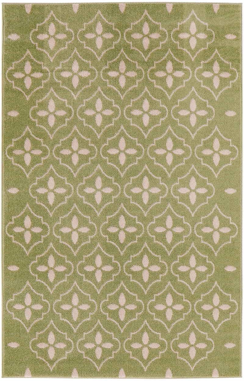 Green Ivory Modern Area Rug 4 ft x 6 ft