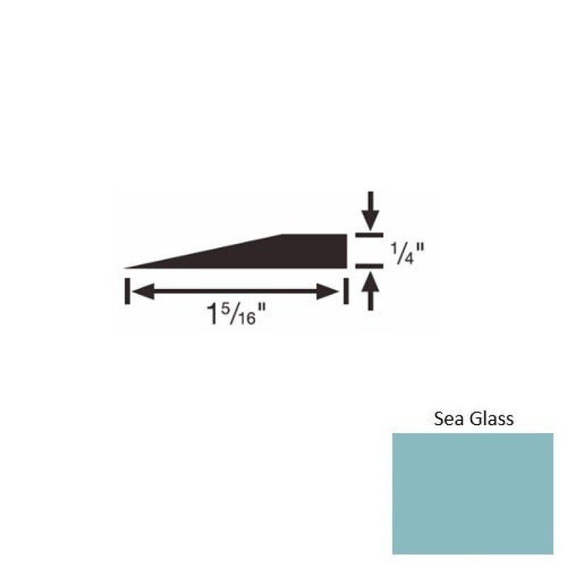 Roppe Solid 24 Sea Glass Rubber Reducer Strip – 1 5/16" X 9 Ft (108") X 1/4"