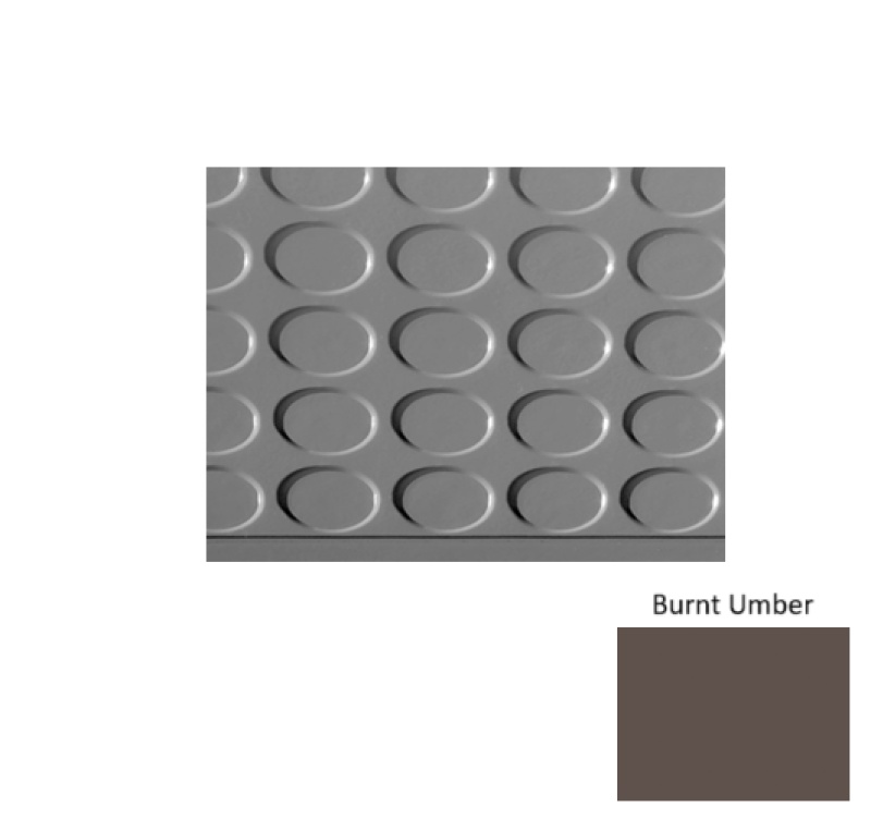 Solid 97 Burnt Umber Vantage Raised Circular 15 Inch Depth Rubber (Sq) Stair Tread - Textured