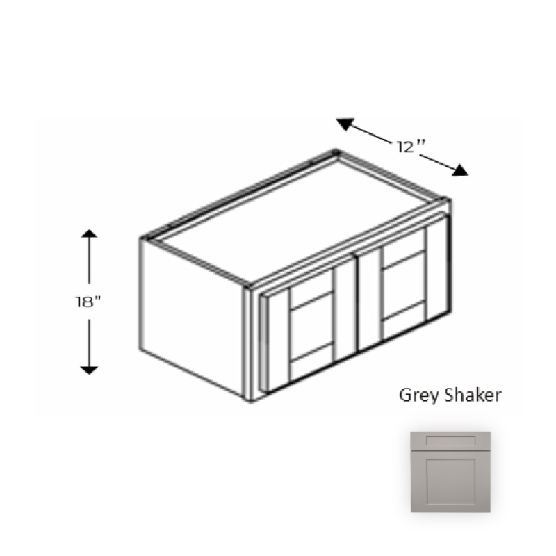 Framed Shaker Premium Grey Shaker Wood Wall Cabinet