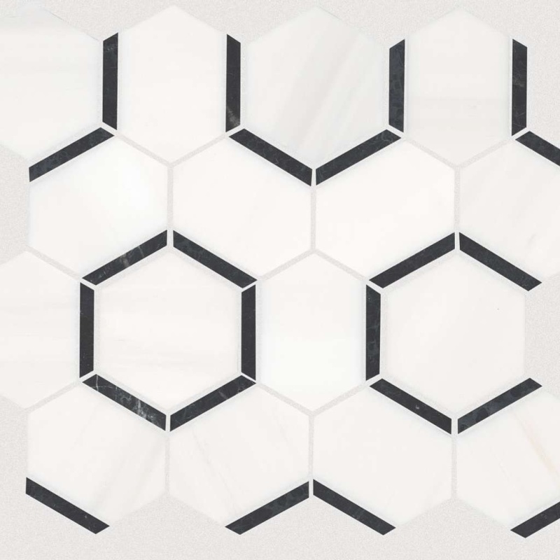 Boca Catacomb Onyx Vein Natural Stone Mosaic - Hexagon - Honed