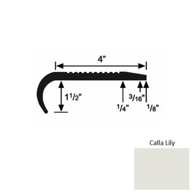Solid 02 Calla Lily Rubber Commercial Stair Nosing (Rd) - 4" X 9 Ft (108")