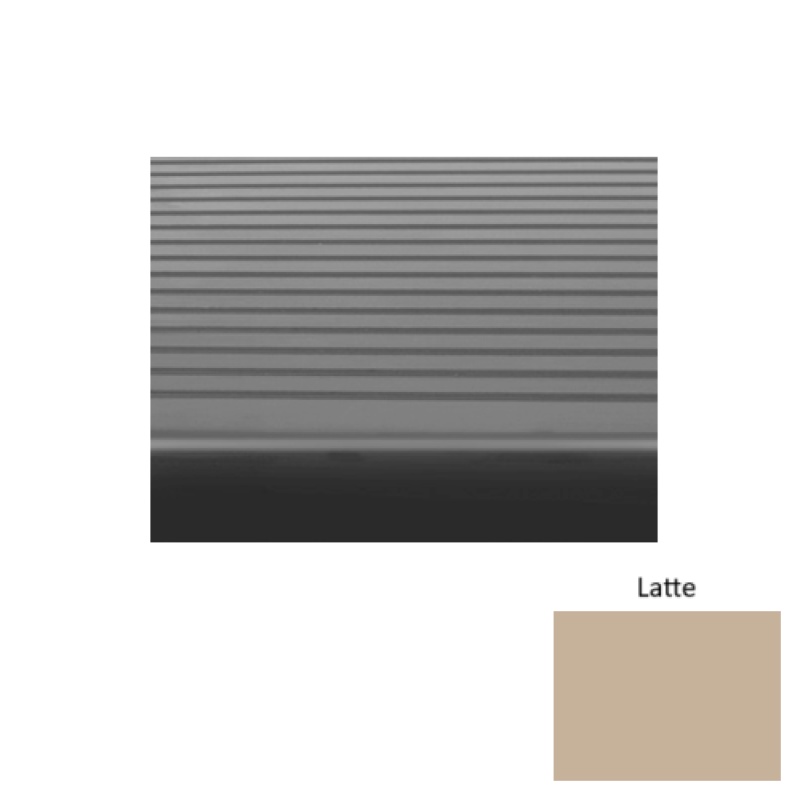 Solid 80 Latte Light Duty Rubber (Sq) Stair Tread - Ribbed