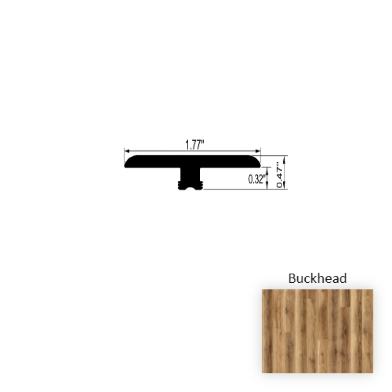 Versacore Pureedge Buckhead Luxury Vinyl Moulding / Trim - 1.7" X 94.5" Flat T Molding - Ceramic Bead