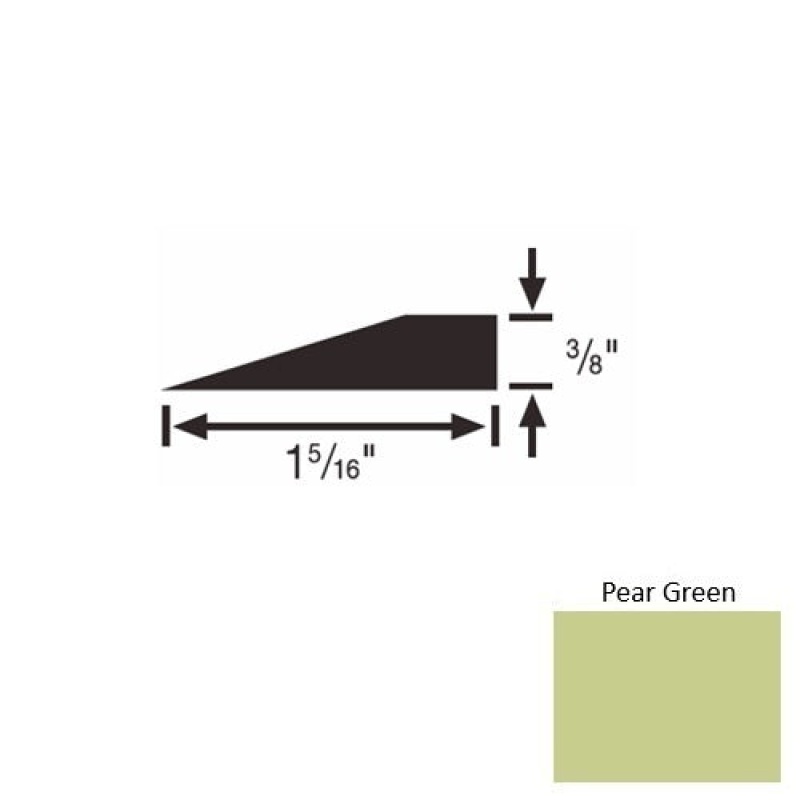 Solid 26 Pear Green Rubber Reducer Strip - 1 5/16" X 9 Ft (108") X 3/8"