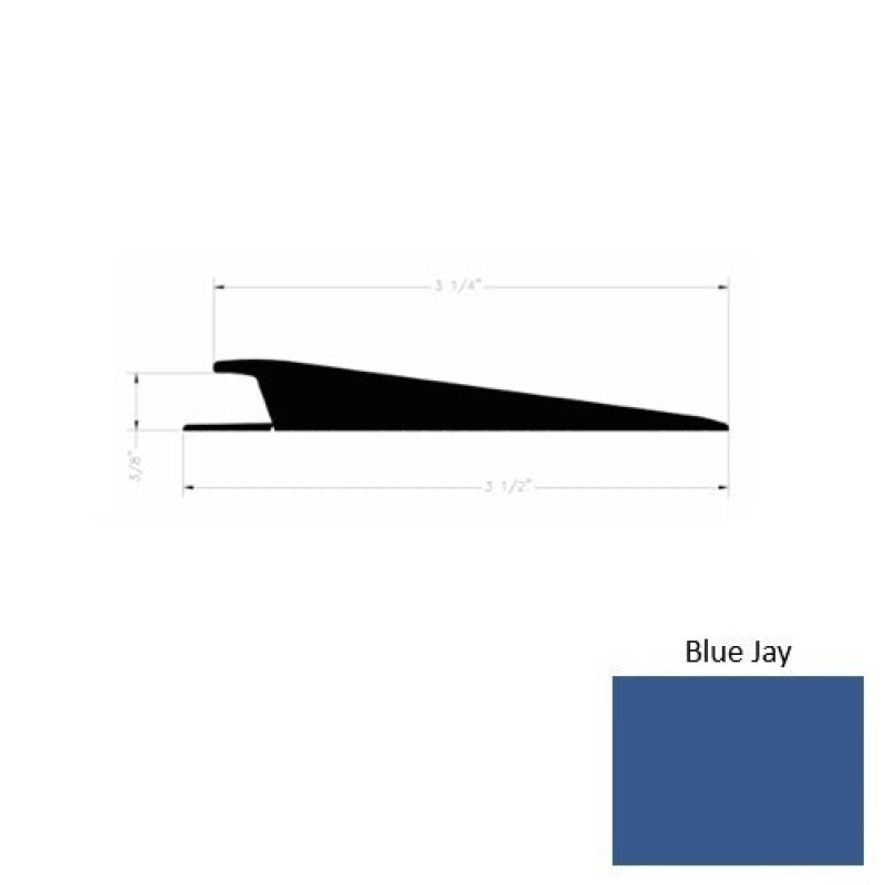 Solid 74 Blue Jay Rubber Rolling Traffic Transition - 3 1/2" X 9 Ft (108") X 3/8"