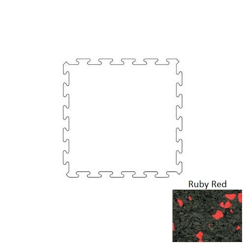 Prime Sports Ruby Red 80% Epdm Chip Color Rubber Interlocking Tile - Smooth