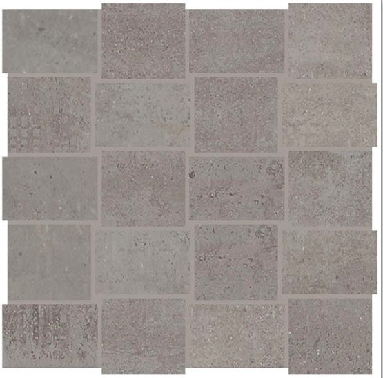 Union Industrial Gray Porcelain Mosaic - 2" X 3" Modern Weave - Matte