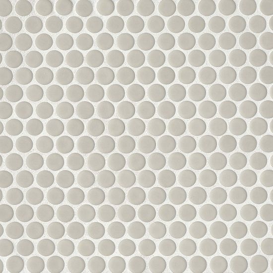 Off White Porcelain Mosaic 3/4" x 3/4" Penny Round Glossy