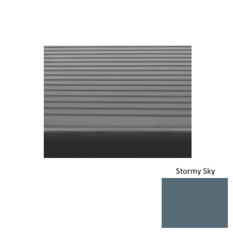 Solid 81 Stormy Sky Light Duty Rubber (Rd) Stair Tread - Ribbed