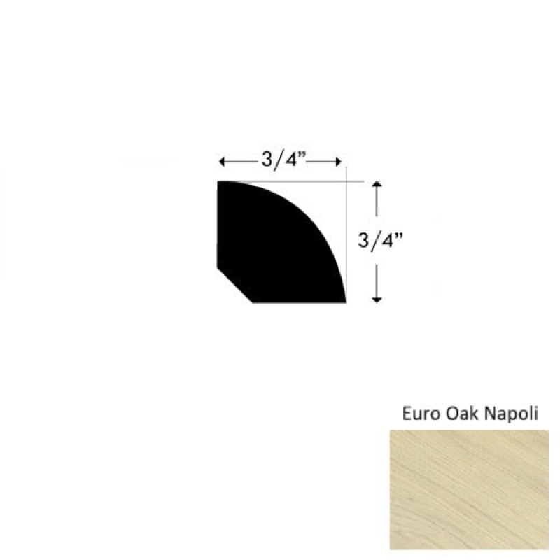 Urbano Euro Oak Napoli Hardwood Moulding / Trim - 3/4" X 94" Quarter Round - Urethane