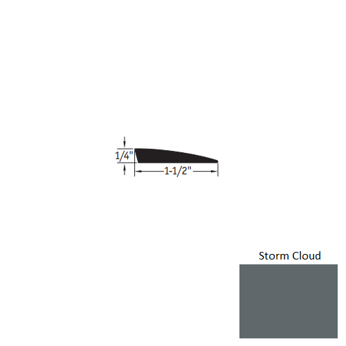 Johnsonite Storm Cloud Vinyl Moulding / Trim - 1/4" X 12 Ft (144") Carpet Reducer - Carpet Reducer