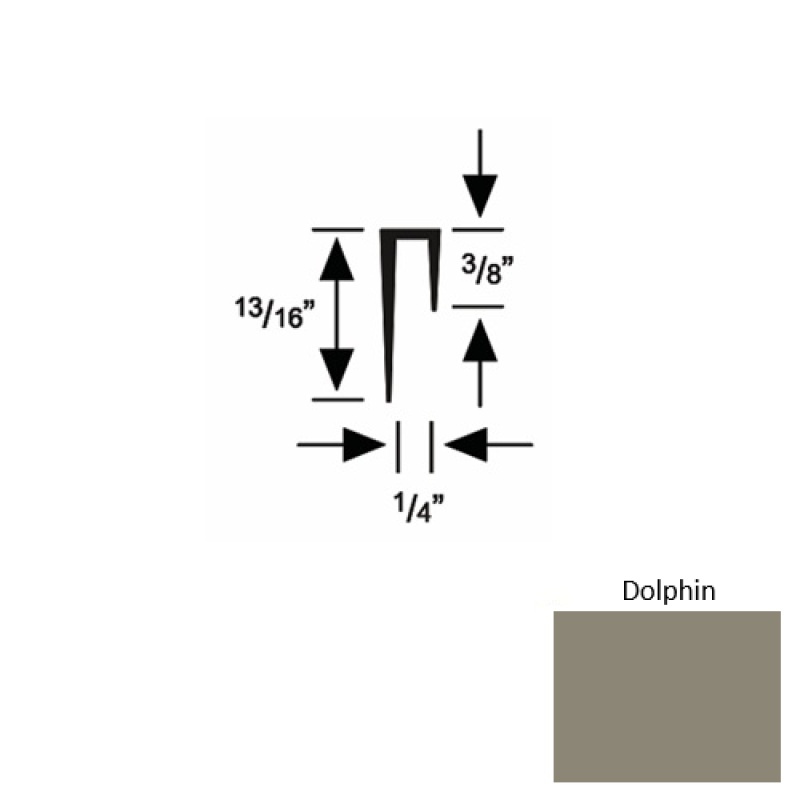 Solid 47 Dolphin Rubber Cove Cap Square - 1/4" X 9 Ft (108")