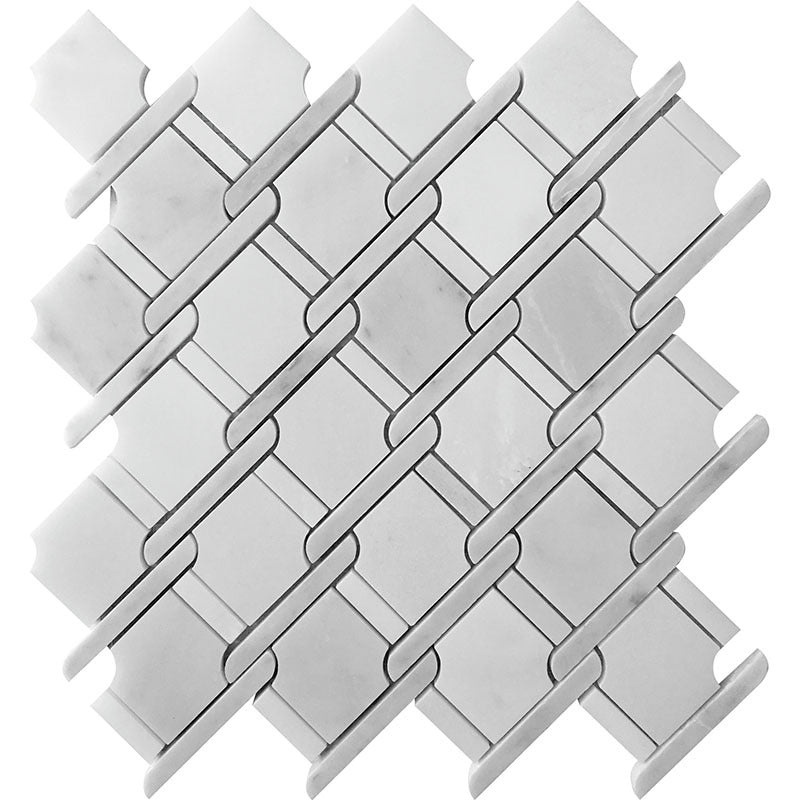 Dc Metro Eastern White / Bianco Carrara Marble Mosaic - Burleith - Polished