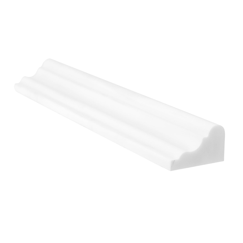 Bianco Dolomite Marble Liner - 2" X 12" F5 Chair Rail