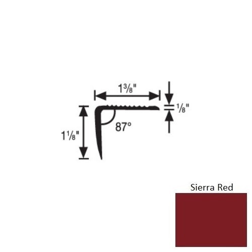 Flextones Sierra Red Vinyl 189 Top Set Stair Nosing - 1 3/8" X 12 Ft - Thermoplastic