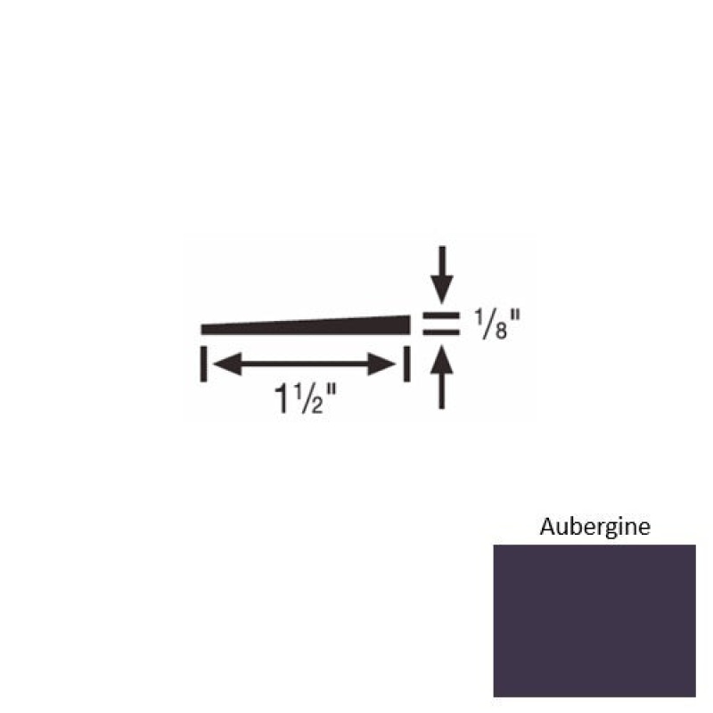 Solid 45 Aubergine Rubber Reducer Strip, 1 1/2" X 9 Ft (108") X 1/8"