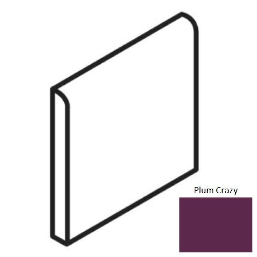 Color Wheel Classic Plum Crazy Ceramic Wall Trim - 6" X 6" Bullnose - Semi Gloss