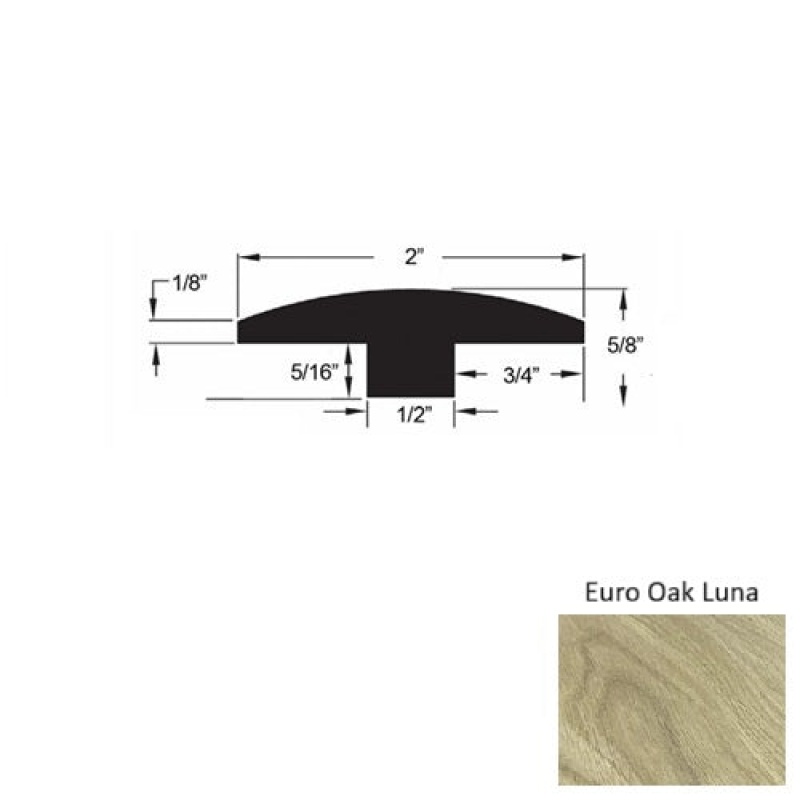 Costa Euro Oak Luna 2" x 78" T Molding